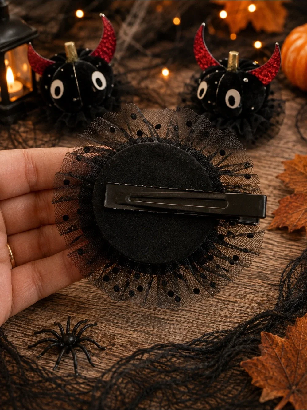 Halloween Devil Pumpkin Hair Clip